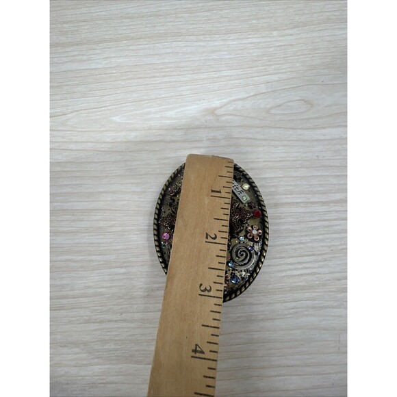 Womens Western Colorful Belt Buckle Faith Flowers Bling Star Heart Bronze Color - Picture 6 of 6